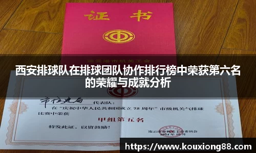 西安排球队在排球团队协作排行榜中荣获第六名的荣耀与成就分析